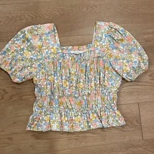 Cupcakes and cashmere puff sleeve top